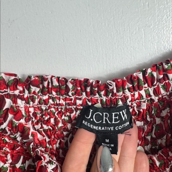 J. Crew Paloma dress in strawberry swirl cotton poplin Midi Size Medium - Picture 6 of 9